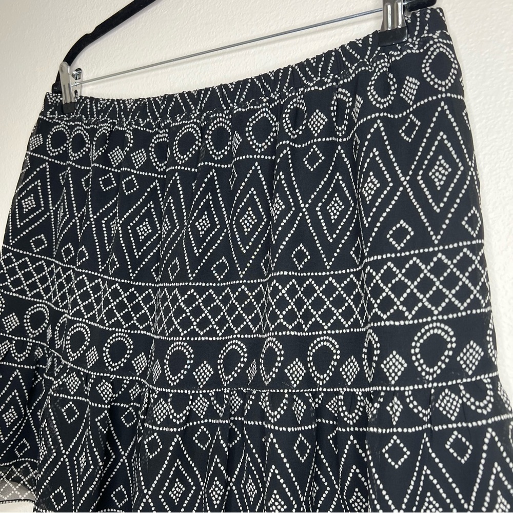 Madewell Caravan Black & White Geometric Printed Flowy Mini Skirt XL NWT - Picture 13 of 14